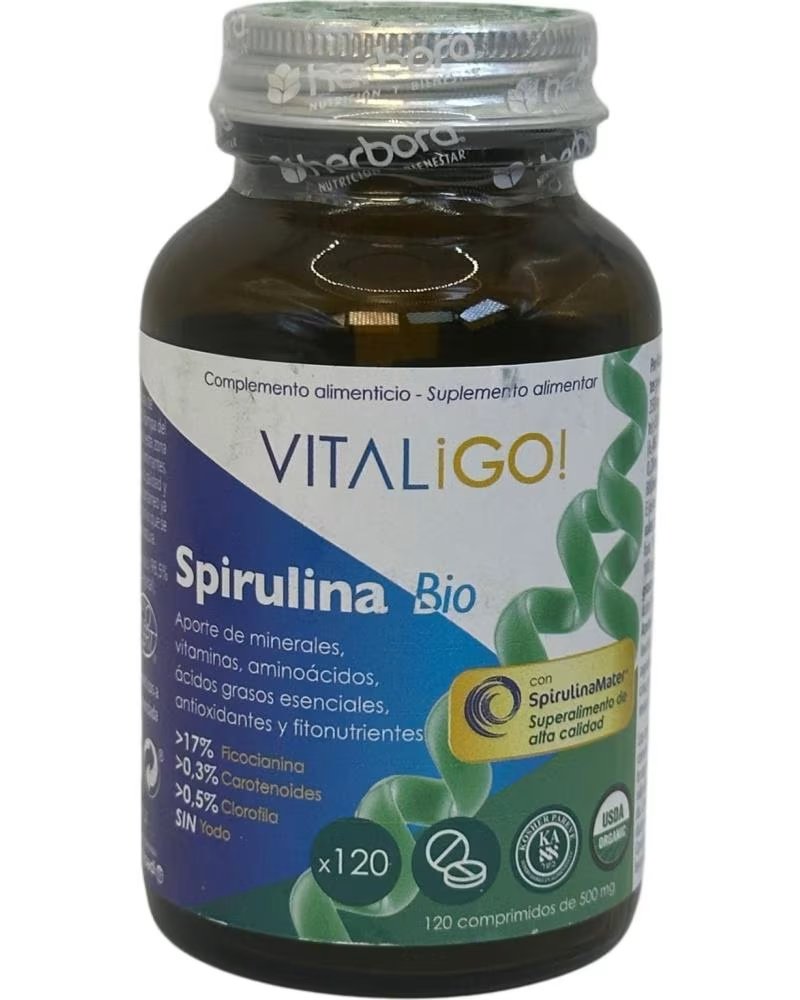 HERBORA ALGA ESPIRULINA BIO VITALIGO 500MG 120 COMPRIMIDOS