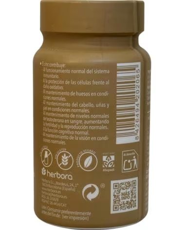 HERBORA BISGLYCINATE DE ZINC 25MG HAUTE BIODISPONIBILITÉ