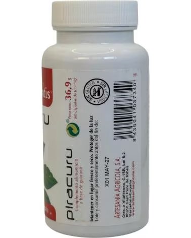 ARTESANIA AGRCOLA AGRICOLA PIRACURU GUARANÁ PAULLINIA CUPANA 60 CÁPSULAS