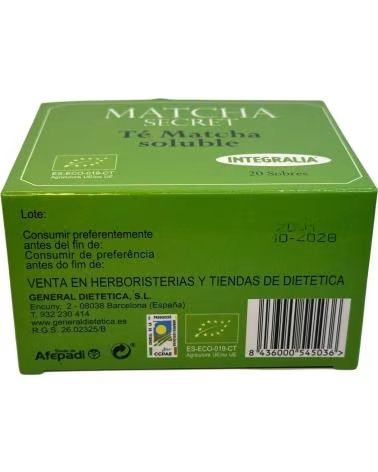INTEGRALIA MATCHA SECRET CHÁ SOLÚVEL ORGÂNICO - 20 MONODOSES
