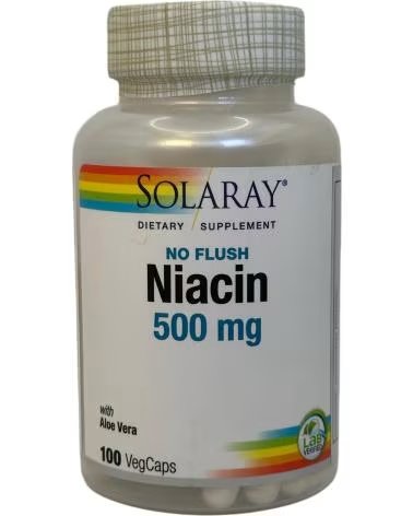 SOLARAY NIACINA 500 MG NO FLUSH VITAMINA B3 100 VEGCAPS
