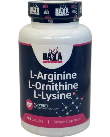 HAYA LABS L-ARGININA L-ORNITINA L-LISINA 100 CAPS DE