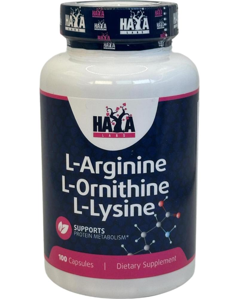 HAYA LABS L-ARGININA L-ORNITINA L-LISINA 100 CAPS DE