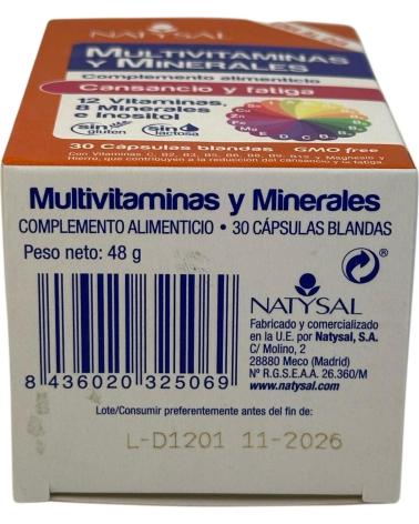 NATYSAL MULTIVITAMINAS Y MINERALES 30 CAPSULAS DE