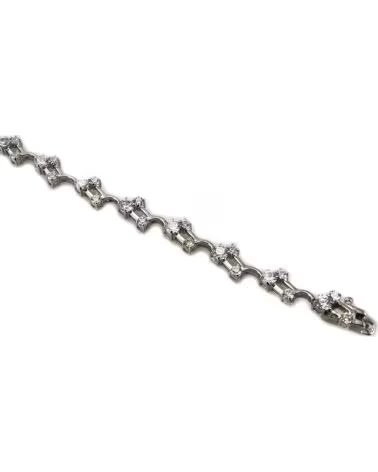 MINOPLATA PULSERA DE PLATA RODIADA CON CIRCONITAS BLANCAS