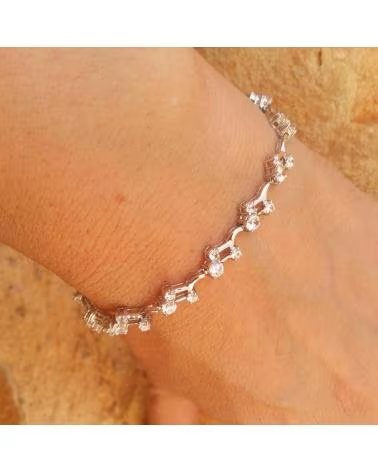 MINOPLATA PULSERA DE PLATA RODIADA CON CIRCONITAS BLANCAS