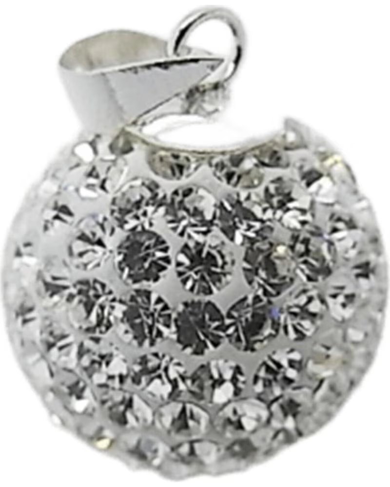 MINOPLATA COLGANTE BOLA DE PLATA CON CRISTALES BLANCOS 20 MM