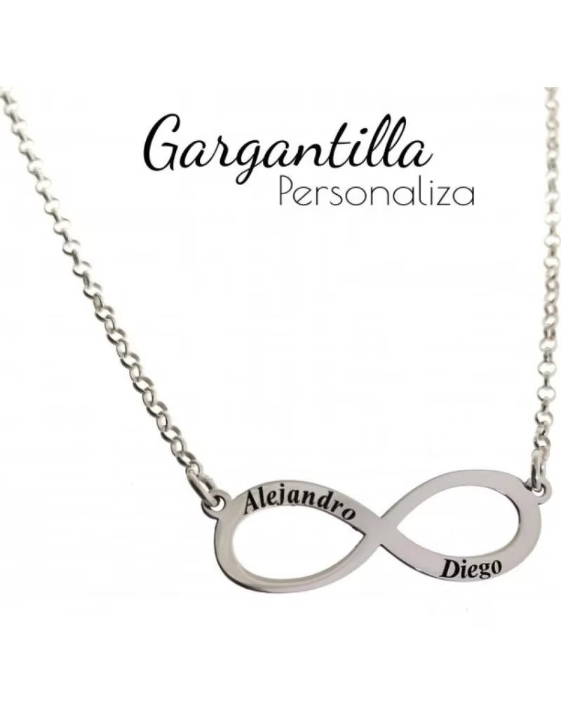 MINOPLATA GARGANTILLA INFINITO PERSONALIZADA EN PLATA DE LEY