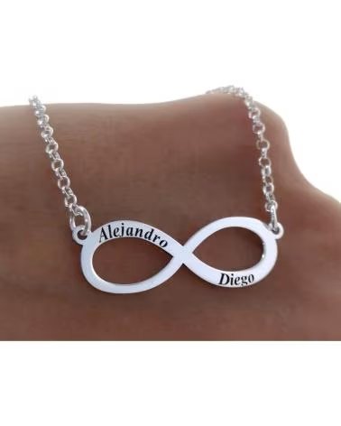 MINOPLATA GARGANTILLA INFINITO PERSONALIZADA EN PLATA DE LEY