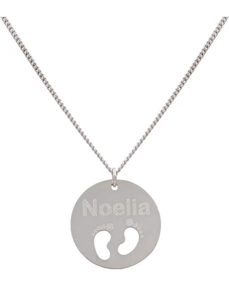 MINOPLATA GARGANTILLA PERSONALIZADA CON COLGANTE DE PIES EN PLATA
