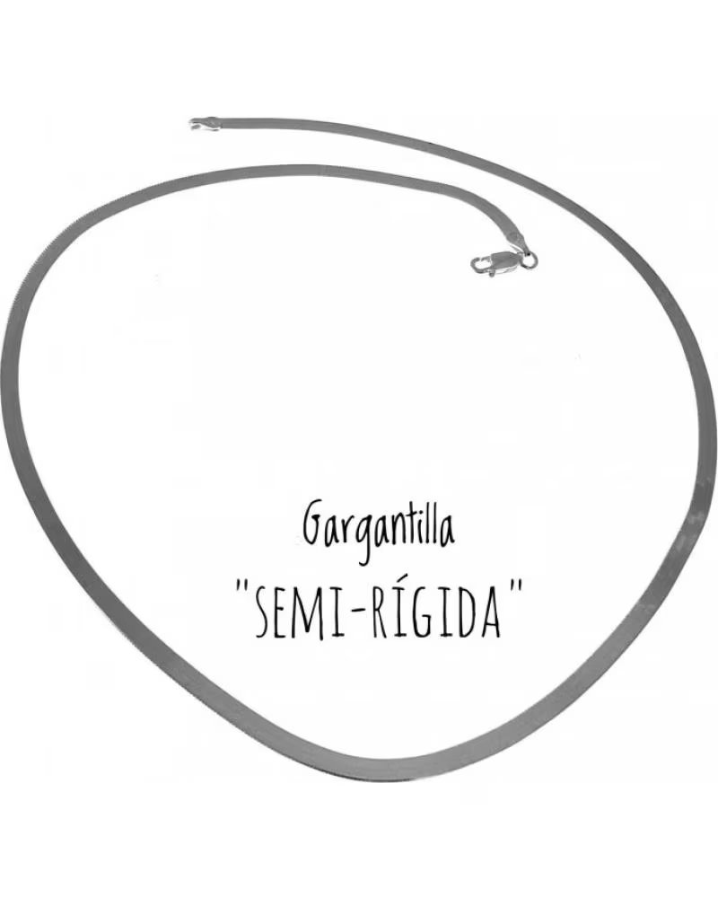 MINOPLATA GARGANTILLA PLANA SEMIRÍGIDA DE PLATA DE LEY 3 MM