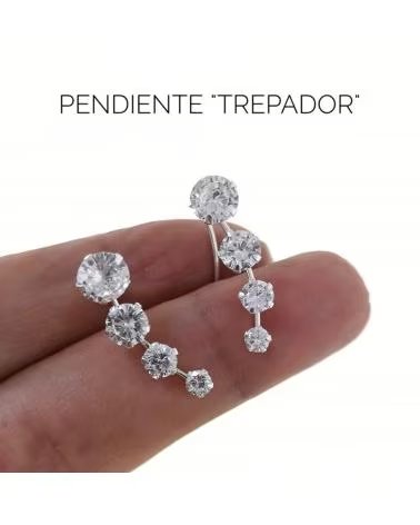 MINOPLATA PENDIENTES TREPADORES EN PLATA DE LEY CON CIRCONITAS