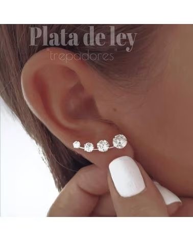 MINOPLATA PENDIENTES TREPADORES EN PLATA DE LEY CON CIRCONITAS