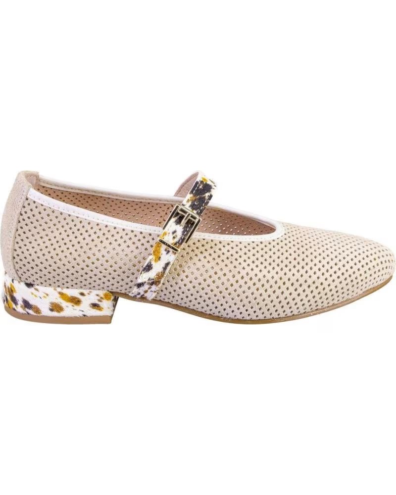 NIVAL ROCK011 SUEDE MARY JANES WITH METALLIC DETAIL BEIGE