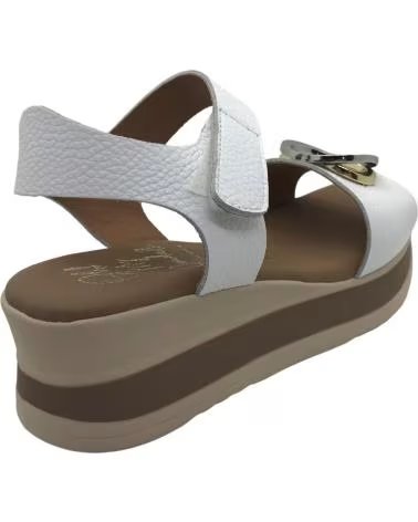 OH MY SANDALS LEDER-SANDALETTE MIT PLATEAU UND ZIERSCHNALLE 5974 BLANCO