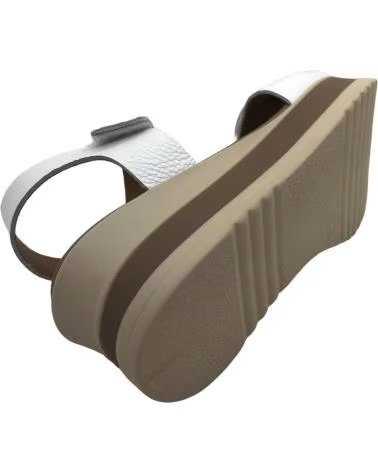 OH MY SANDALS LEDER-SANDALETTE MIT PLATEAU UND ZIERSCHNALLE 5974 BLANCO