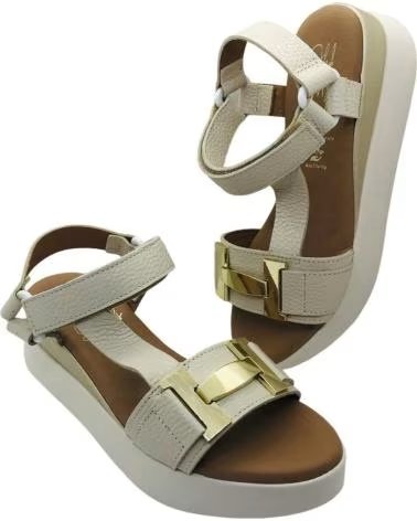 OH MY SANDALS SANDALO IN PELLE 5961 COLORE GHIACCIO HIELO