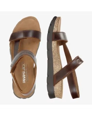 PANAMA JACK SANDALES SULIA CLAY B1 EN CUIR MARRON