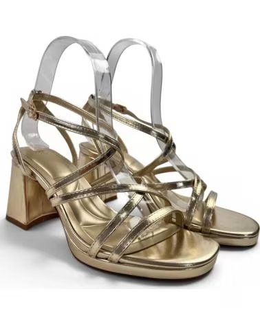TIMBOS SANDALE À TALONS DE SOIRÉE FINITION MÉTALLISÉE AMARILLO