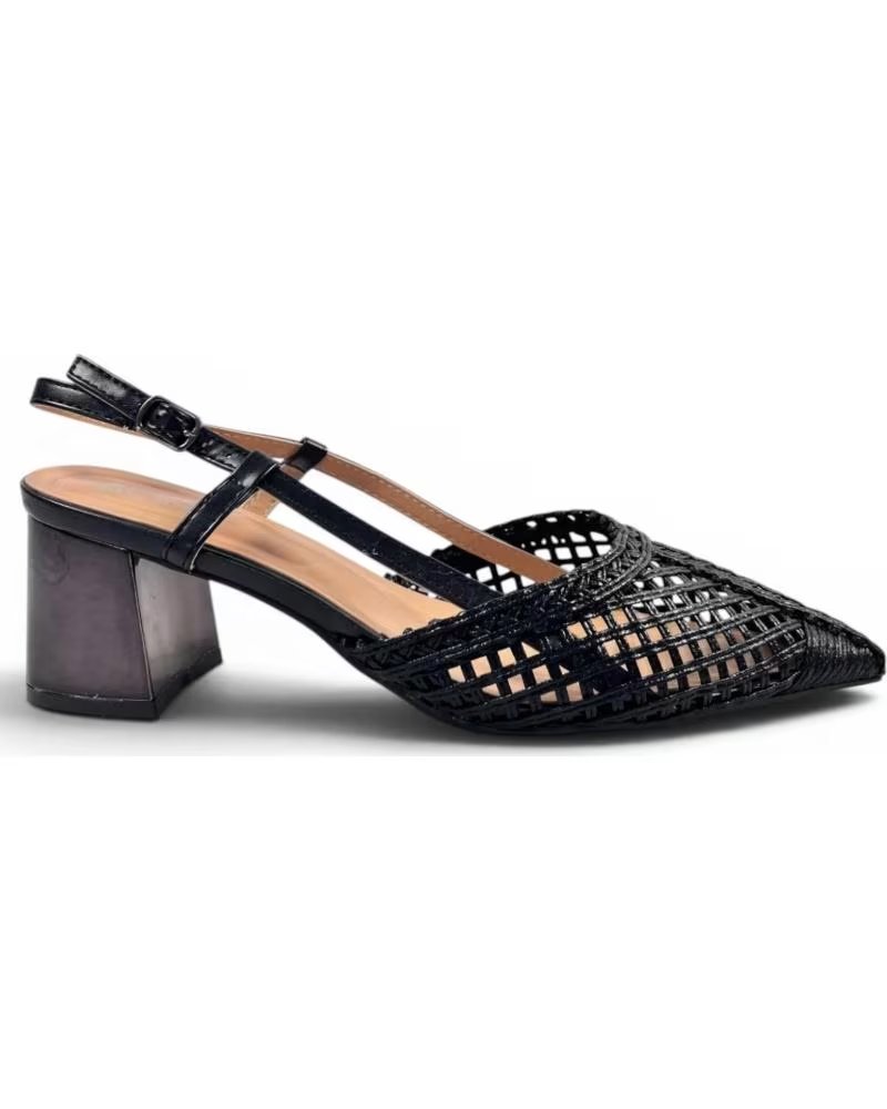 TIMBOS DRESS SANDAL WITH HEEL AND CUT-OUT DETAIL NEGRO