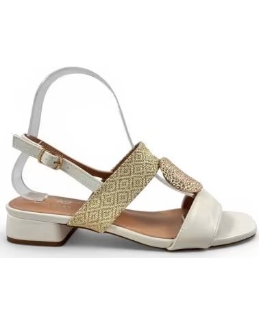 TIMBOS SANDALIA DE VESTIR CON TACÓN BAJO Y DETALLE BRILLANTE BLANCO