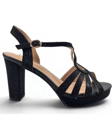 TIMBOS SANDALETTE MIT ABSATZ UND PLATEAU FÜR FESTLICHE ANLÄSSE NEGRO