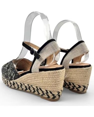 TIMBOS SANDÁLIA DE CUNHA EM ESPARTO 132713 PRETO NEGRO