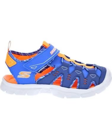 SKECHERS Sandalias Relix - Dual Tide en azul para ninos unisex BLUE SYNTHETIC- ORANGE SILVER TRIM