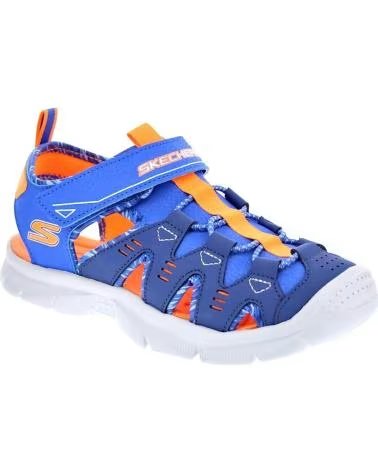 SKECHERS Sandalias Relix - Dual Tide en azul para ninos unisex BLUE SYNTHETIC- ORANGE SILVER TRIM