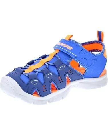 SKECHERS Sandalias Relix - Dual Tide en azul para ninos unisex BLUE SYNTHETIC- ORANGE SILVER TRIM
