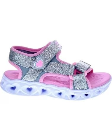 SKECHERS Sandalias 303114L-Slpk en plateado para ninos unisex SILVER SPARKLE SYNTHETIC-PINK TRIM