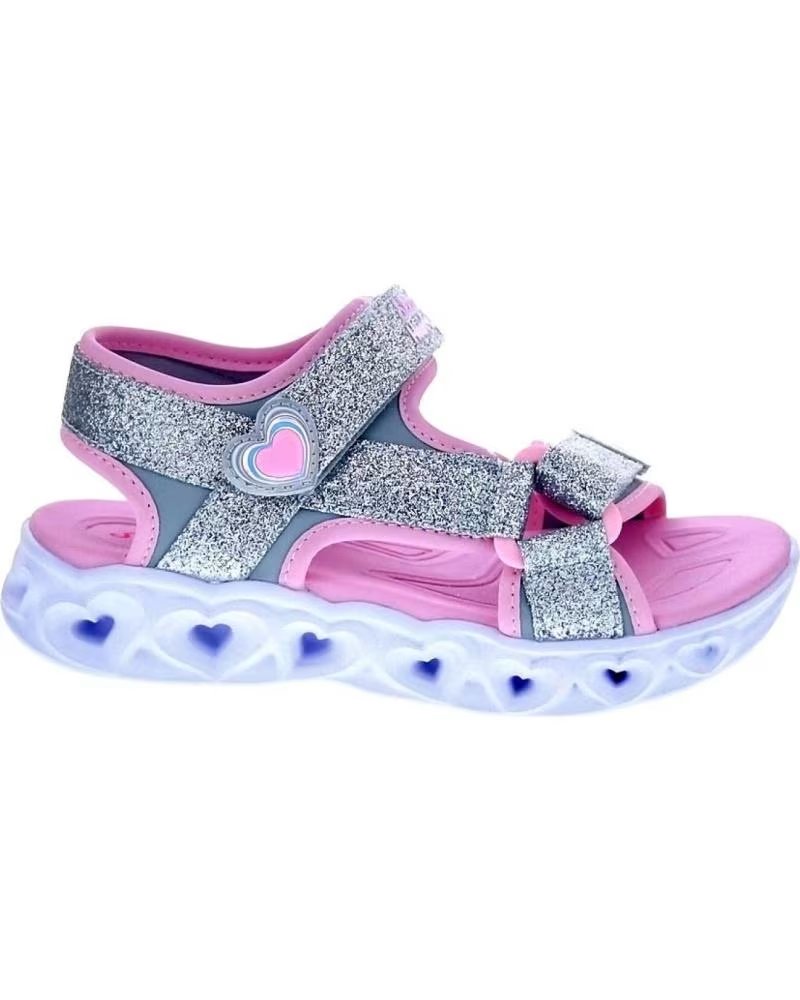 SKECHERS Sandalias 303114L-Slpk en plateado para ninos unisex SILVER SPARKLE SYNTHETIC-PINK TRIM