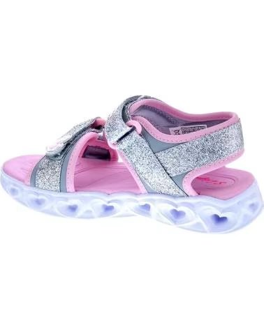 SKECHERS Sandalias 303114L-Slpk en plateado para ninos unisex SILVER SPARKLE SYNTHETIC-PINK TRIM