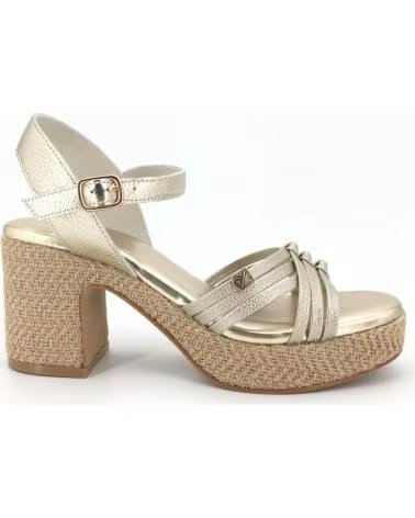 POPA SANDALIAS CUNA-TACON VALVAS EN COLOR PARA MUJER ORO