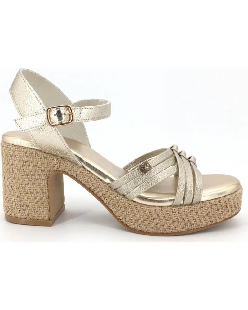 POPA SANDALIAS CUNA-TACON VALVAS EN COLOR PARA MUJER ORO