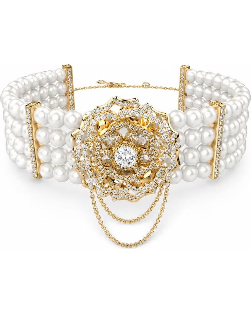 GUESS GARGANTILLA JUBN04542JWYGT-U PERLAS Y DETALLE FLORAL