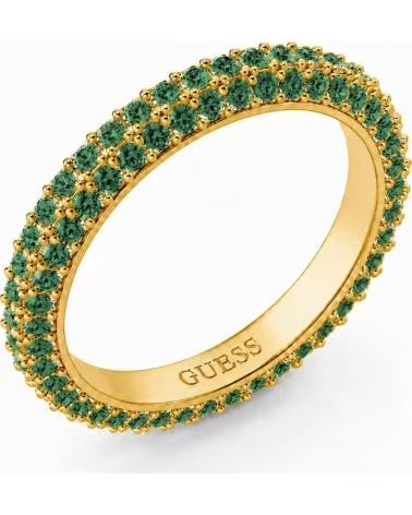 GUESS JUBR04672JWYGEM56 RING IN GOLDOPTIK MIT GRÜNEN KRISTALLEN
