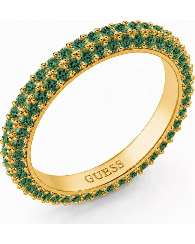 GUESS JUBR04672JWYGEM56 RING IN GOLDOPTIK MIT GRÜNEN KRISTALLEN