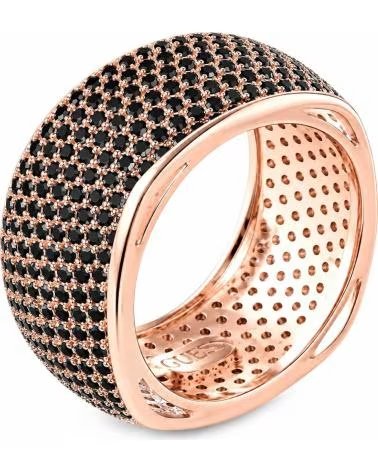GUESS BAGUE EN ACIER PLAQUÉ OR ROSE AVEC CRISTAUX NOIRS