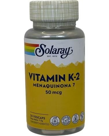 SOLARAY VITAMINA K2 MENAQUINONA-7 50 MCG 30 CÁPSULAS VEGANAS