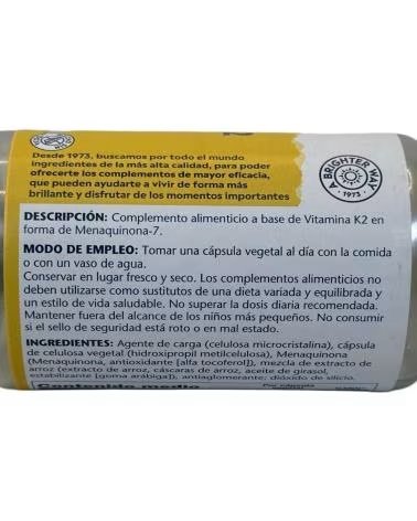 SOLARAY VITAMINA K2 MENAQUINONA-7 50 MCG 30 CÁPSULAS VEGANAS