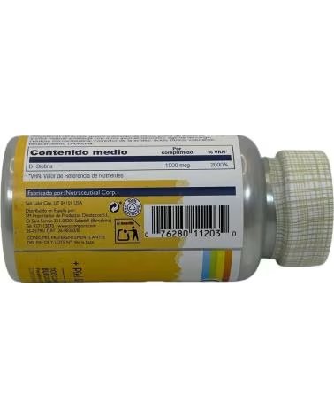 SOLARAY BIOTINA 1000MCG 100 COMPRIMIDOS BUCODISPENSÁVEIS