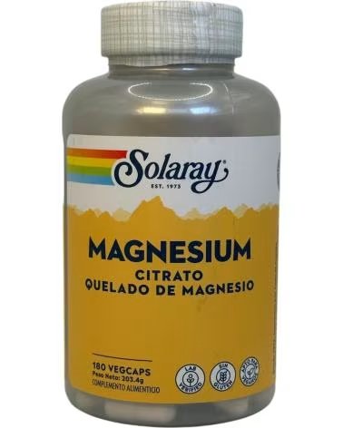 SOLARAY CITRATO DE MAGNESIO 180 CÁPSULAS VEGETALES