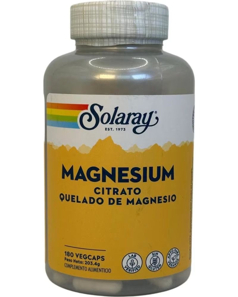 SOLARAY CITRATO DE MAGNESIO 180 CÁPSULAS VEGETALES