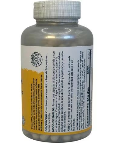 SOLARAY CITRATO DE MAGNESIO 180 CÁPSULAS VEGETALES
