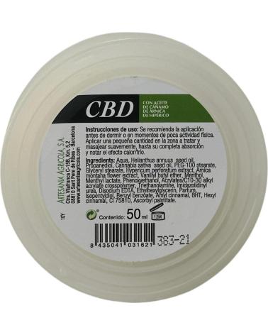 ARTESANIA AGRCOLA CREMA DE CÁÑAMO CBD PLANTIS 50ML ARTESANÍA AGRÍCOLA