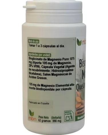 MANABIOS BISGLICONATO DE MAGNESIO 875MG QUELADO PURO 602 CAPSULAS VEG
