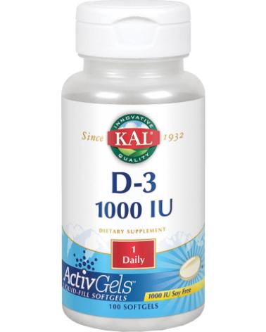 SOLARAY VITAMINA D3 1000 UI - 100 PERLAS ACTIVGELS