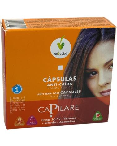NOVADIET CAPILARE CÁPSULAS ANTI-CAÍDA PARA PIEL, CABELLO Y UÑAS 60 UNIDADES