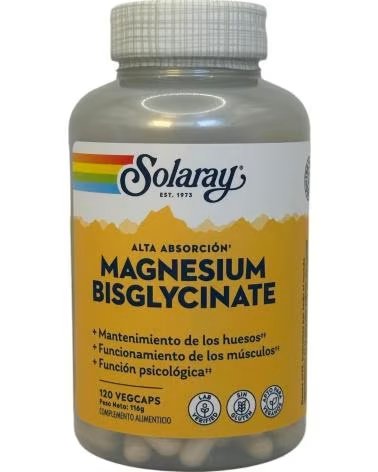 SOLARAY BISGLYCINATE DE MAGNÉSIUM 120 GÉLULES